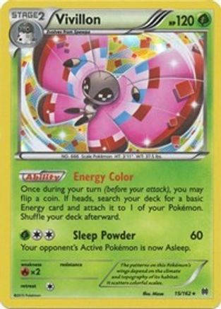 Vivillon 015/162 - XY  BREAKthrough Reverse Holofoil - for just $0.40! 