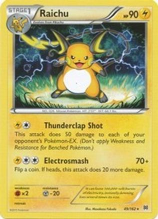 Raichu 049/162 - XY  BREAKthrough Reverse Holofoil - for just $0.62! 