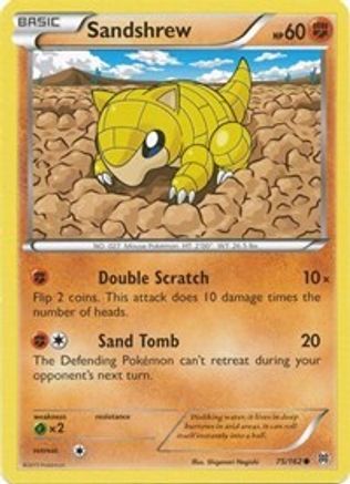 Sandshrew 075/162 - XY  BREAKthrough Reverse Holofoil - for just $0.33! 