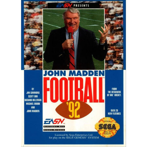 John Madden Football '92 (Sega Genesis) - Just $0! Shop now at Retro Gaming of Denver