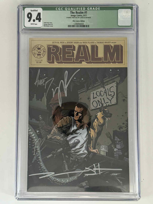 [Triple Signed by Seth Peck | Jeremy Haun | ] The Realm #1 CGC 9.4 Green Label Exclusive Var - for just $125! 