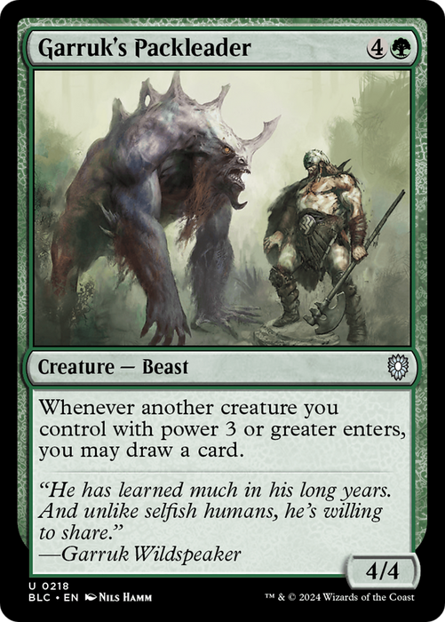 Garruk's Packleader (BLC-218) - Bloomburrow Commander - for just $0.12! 