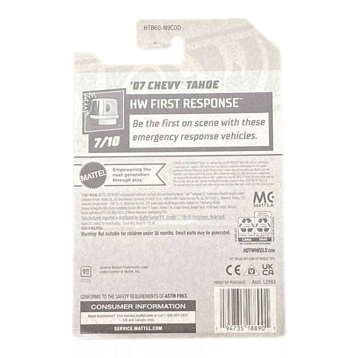 Hot Wheels '07 Chevy Tahoe - First Response Series 7/10 - for just $1.79! 