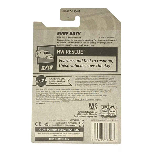 Hot Wheels Surf Duty - Rescue Series 6/10 - for just $1.79! 