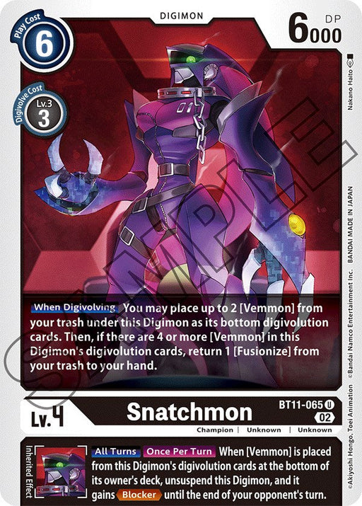 Snatchmon [BT11-065] [Dimensional Phase] - Just $0.09! Shop now at Retro Gaming of Denver