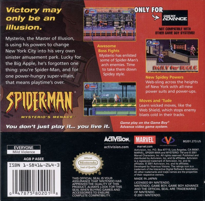 Spider-Man: Mysterio's Menace – Game Boy Advance (GBA) - for just $19.99! 