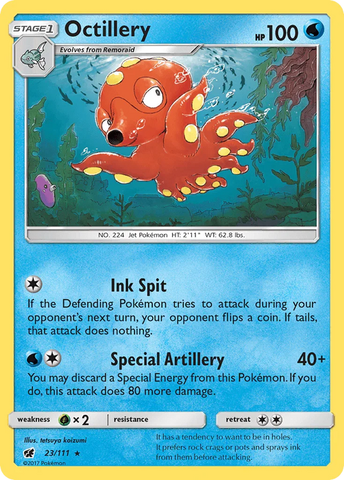 Octillery (23/111) [Sun & Moon: Crimson Invasion] - for just $0.15! 