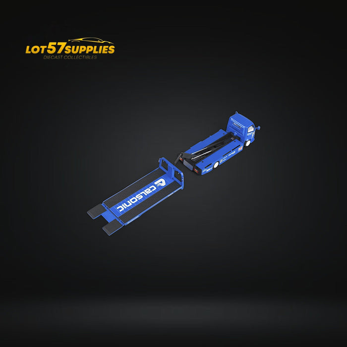 MicroTurbo HINO 300 Custom Truck Flatbed  Blue Calsonic Livery 1:64 - for just $49.99! 