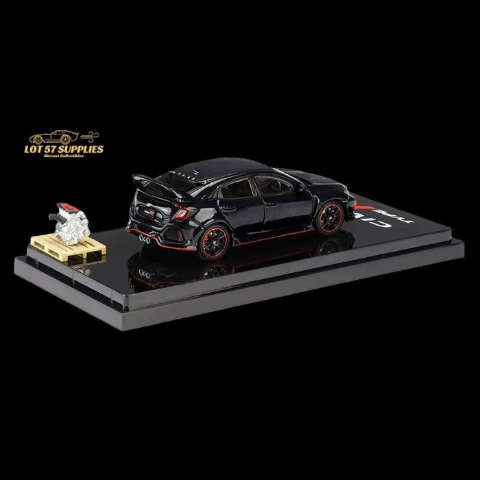 Hobby Japan 2017 Honda Civic Type R FK8 Crystal Blk With Engine Model Display 1:64 HJ641055BK - Just $39.99! Shop now at Retro Gaming of Denver