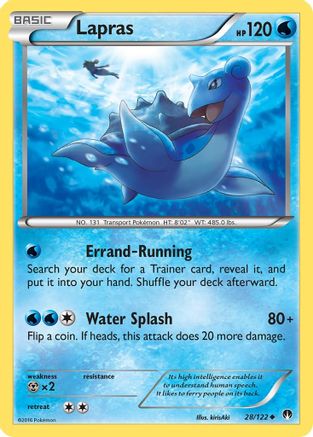Lapras 028/122 - XY  BREAKpoint Reverse Holofoil - for just $0.84! 