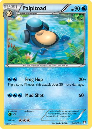 Palpitoad 034/122 - XY  BREAKpoint Reverse Holofoil - for just $0.18! 