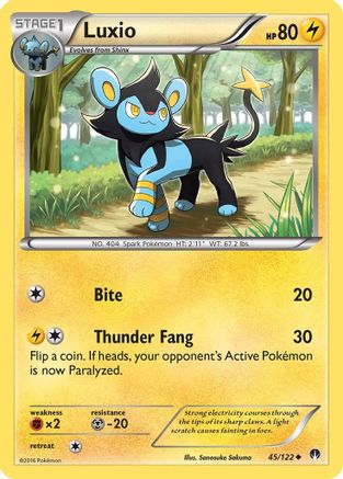 Luxio 045/122 - XY  BREAKpoint Reverse Holofoil - for just $0.28! 