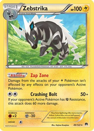 Zebstrika 049/122 - XY  BREAKpoint Reverse Holofoil - for just $0.20! 