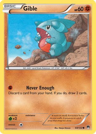 Gible 068/122 - XY  BREAKpoint Reverse Holofoil - for just $0.18! 