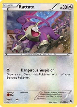 Rattata 087/122 - XY  BREAKpoint - for just $0.06! 
