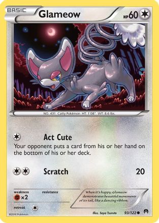 Glameow 093/122 - XY  BREAKpoint Reverse Holofoil - for just $0.12! 