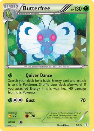 Butterfree 005/83 - Generations Reverse Holofoil - for just $0.79! 