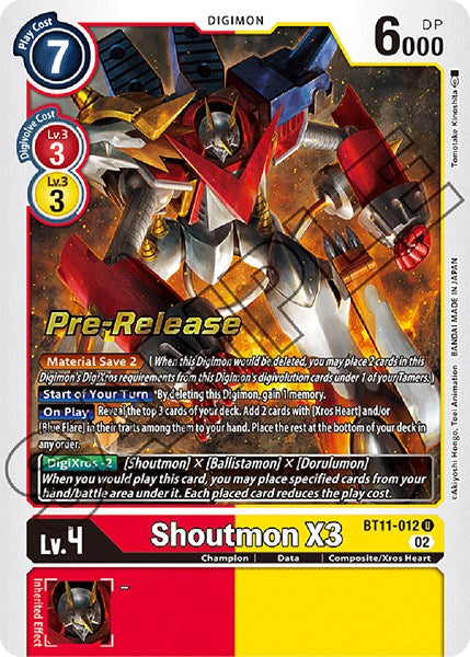 Shoutmon X3 [BT11-012] [Dimensional Phase Pre-Release Promos] - Just $1.25! Shop now at Retro Gaming of Denver