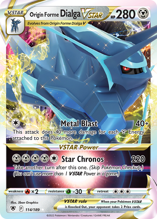 Origin Forme Dialga VSTAR 114/189 - SWSH10 Astral Radiance Holofoil - for just $1.13! 