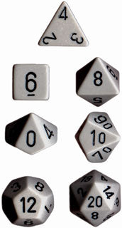 Opaque Polyhedral Grey/Black 7-Die Set - Just $4! Shop now at Retro Gaming of Denver