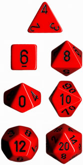 Opaque Polyhedral Red/black 7-Die Set - Just $4.25! Shop now at Retro Gaming of Denver