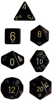 Opaque Polyhedral Black/gold 7-Die Set - Just $4! Shop now at Retro Gaming of Denver