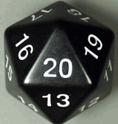 55mm D20 (Black w/ white) Spin-Down Die - Just $16.99! Shop now at Retro Gaming of Denver