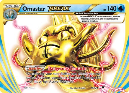 Omastar BREAK 019/124 - XY  Fates Collide Holofoil - for just $0.81! 