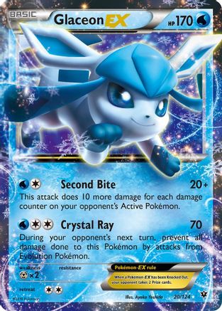 Glaceon EX 020/124 - XY  Fates Collide Holofoil - for just $3.53! 