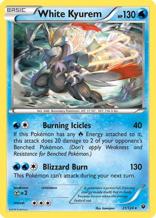 White Kyurem 021/124 - XY  Fates Collide Holofoil - for just $0.38! 