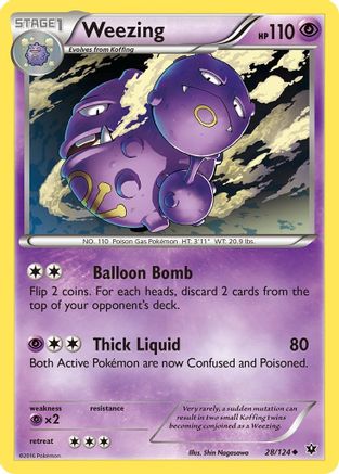 Weezing 028/124 - XY  Fates Collide Reverse Holofoil - for just $0.05! 