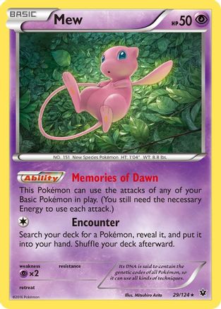 Mew 029/124 - XY  Fates Collide Holofoil - for just $1.79! 