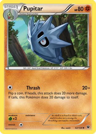 Pupitar 042/124 - XY  Fates Collide Reverse Holofoil - for just $0.28! 