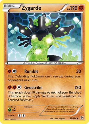 Zygarde 053/124 - XY  Fates Collide Reverse Holofoil - for just $0.20! 
