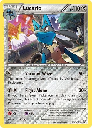 Lucario 063/124 - XY  Fates Collide Reverse Holofoil - for just $0.48! 