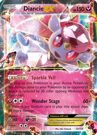 Diancie EX 072/124 - XY  Fates Collide Holofoil - for just $1.81! 