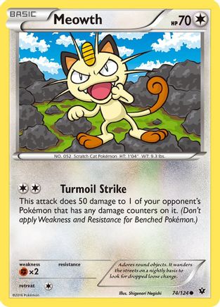 Meowth 074/124 - XY  Fates Collide - for just $0.05! 