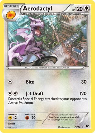 Aerodactyl 076/124 - XY  Fates Collide - for just $0.36! 