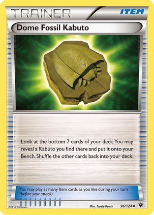 Dome Fossil Kabuto 096/124 - XY  Fates Collide Reverse Holofoil - for just $0.18! 