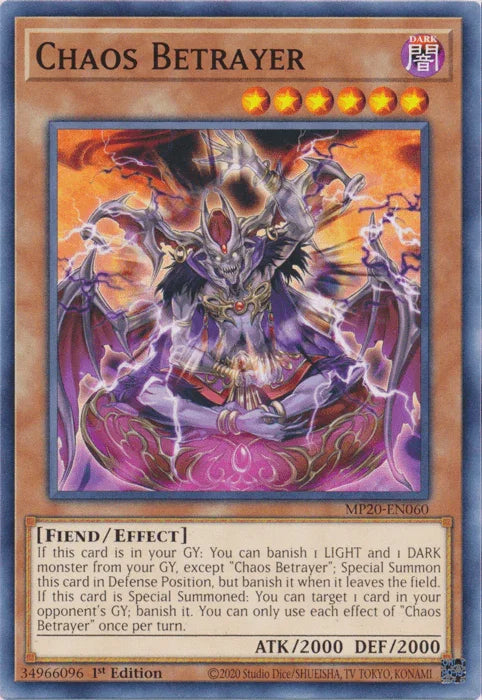 Chaos Betrayer [MP20-EN060] Common - for just $0.10! 