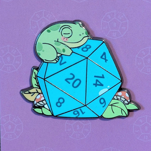 Frog On Polyhedral D20 Hard Enamel Pin - 1.5" - for just $9.50! 