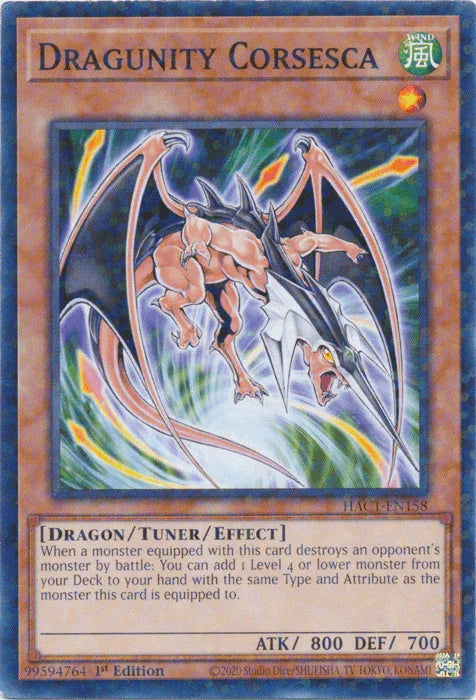 Dragunity Corsesca (Duel Terminal) [HAC1-EN158] Common - for just $0.15! 