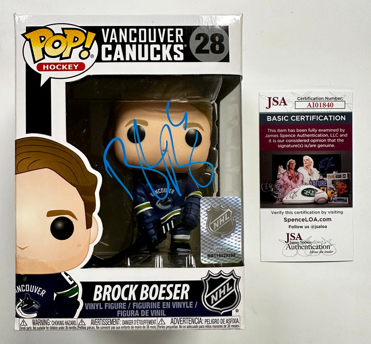 Brock Boeser Signed NHL Hockey Vancouver Canucks Funko Pop! #28 With JSA COA - for just $130! 