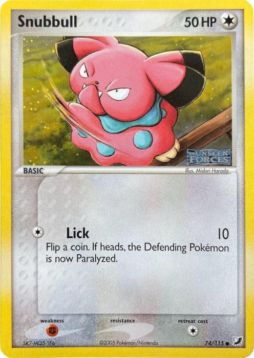 Snubbull (74/115) (Stamped) [EX: Unseen Forces] - for just $8.70! 