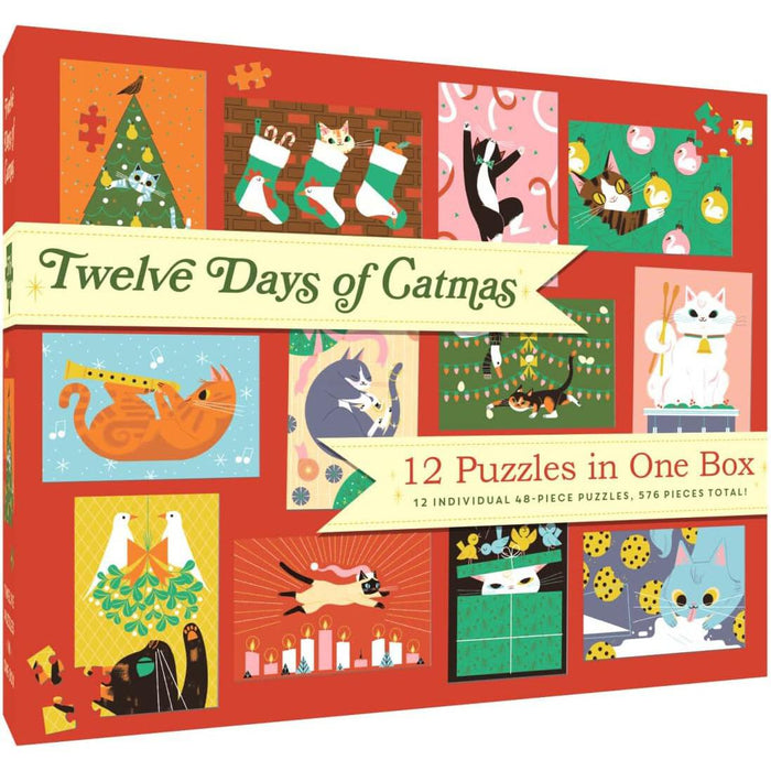 12 Days of Catmas 576 Piece Jigsaw Puzzle Set Chronicle - for just $17.99! 