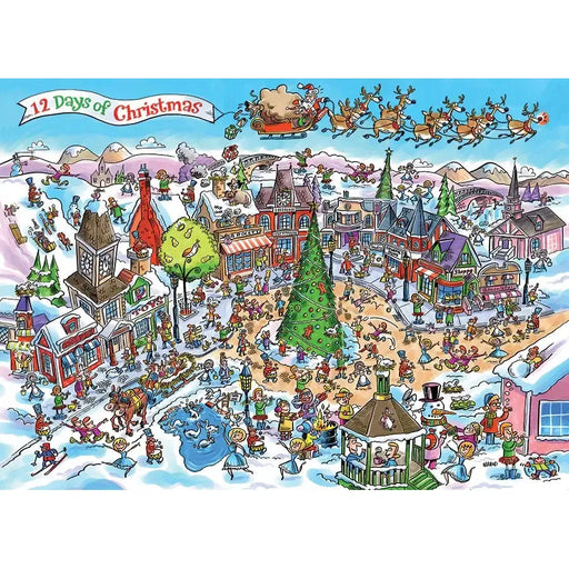12 Days of Christmas Doodle Town 1000 Piece Jigsaw Puzzle Cobble Hill - for just $19.99! 