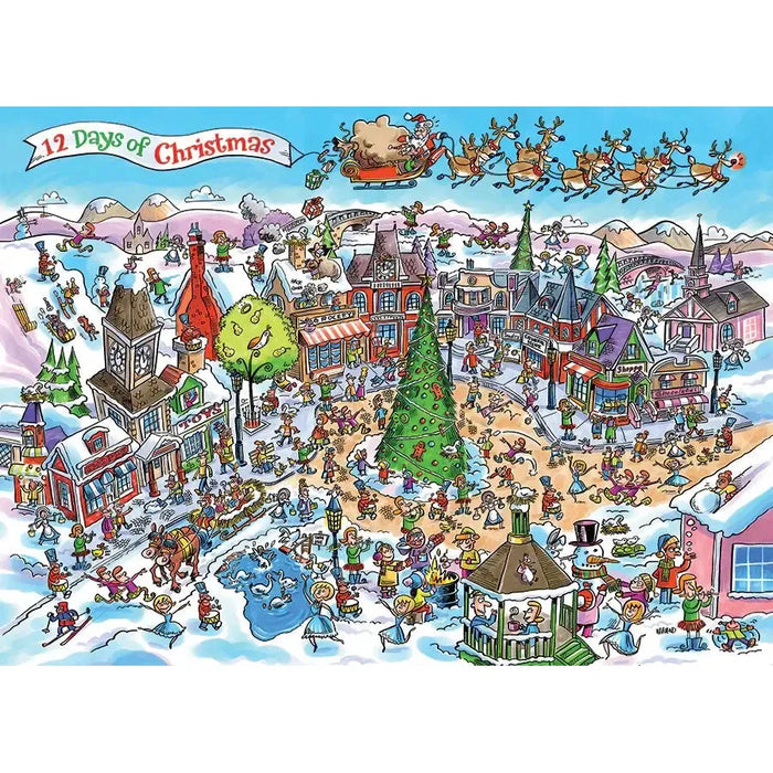 12 Days of Christmas Doodle Town 1000 Piece Jigsaw Puzzle Cobble Hill - for just $19.99! 
