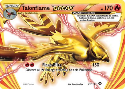 Talonflame BREAK 021/114 - XY  Steam Siege Holofoil - for just $1.75! 