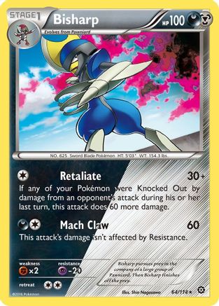 Bisharp 064/114 - XY  Steam Siege Holofoil - for just $0.34! 