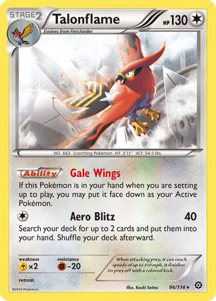 Talonflame 096/114 - XY  Steam Siege Reverse Holofoil - for just $0.42! 